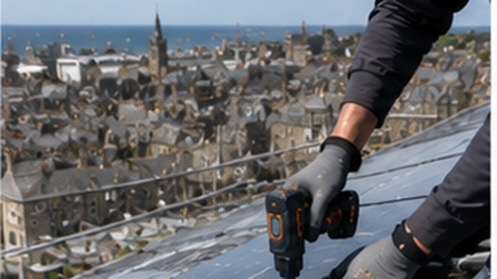 Solar installation underway on a Aberdeen property